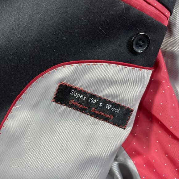 Tiglio Rosso Suit Jacket Mens 44L Black Super 150s Italian Made Italy Blazer - Picture 10 of 13